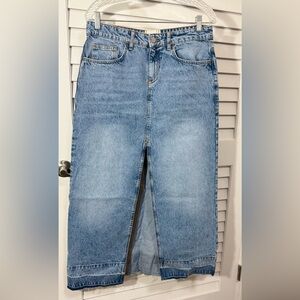 BDG Blue Cropped Ankle Skirt